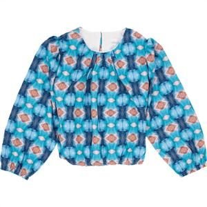 NEW PLEAT girl's wren top in blue brown